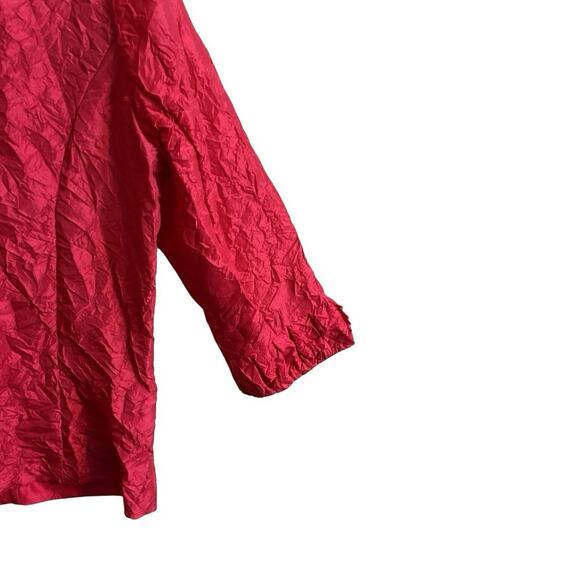 Chicos Jacket Pink Crinkled Open Front Lightweight Size .5 (6) Pockets - Picture 11 of 11